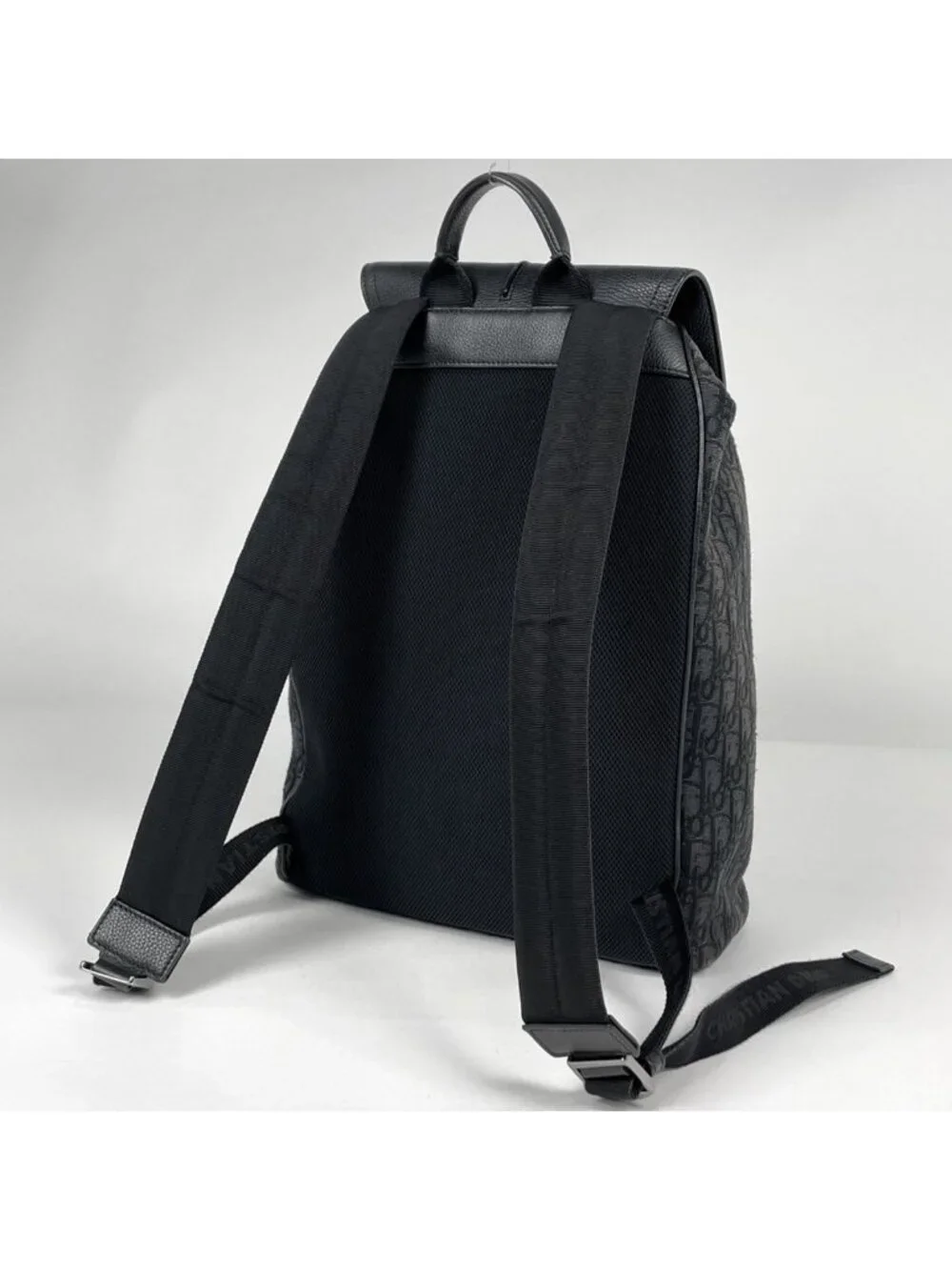 Dior Backpack Oblique Jacquard Trotter Canvas Black